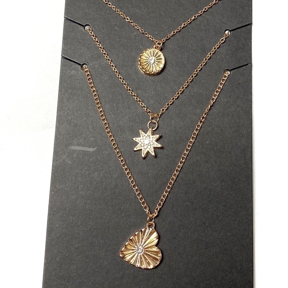 Area Stars gold layered necklaces NWT